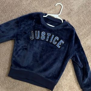 Girls JUSTICE velour sweatshirt
